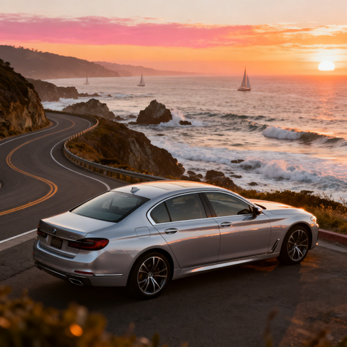 Coastal Road Car Wallpaper