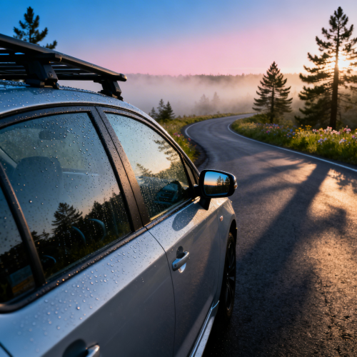 Early Morning Road Car Wallpaper