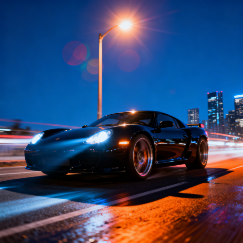 Street Light Night Car Wallpaper