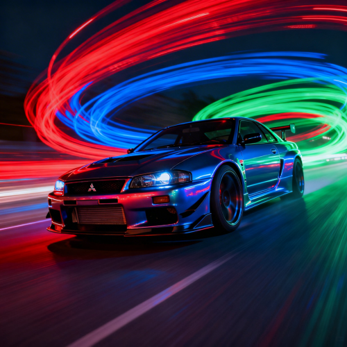 Light Trails Car Wallpaper