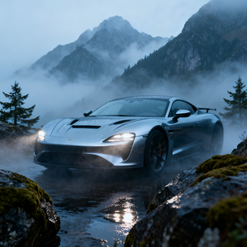 Mountain Road Sports Car Wallpaper