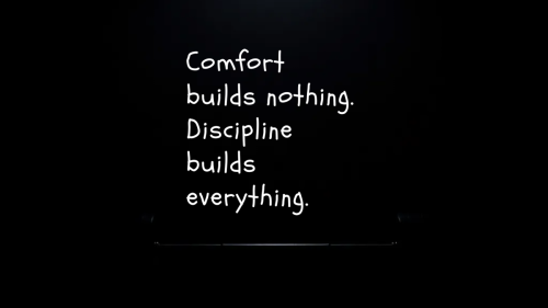 Discipline Quote Dark Wallpaper – Comfort Builds Nothing