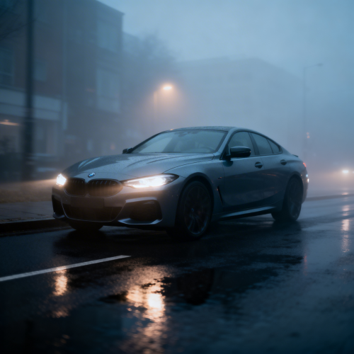 Neon City Sports Car Wallpaper 4K
