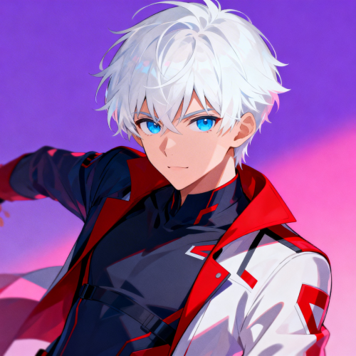 Anime Boy with White Hair Wallpaper