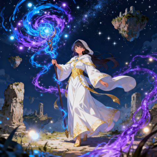 Anime Mage Magic Energy Wallpaper