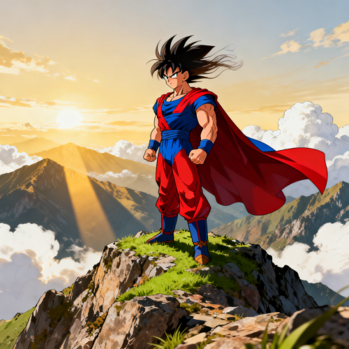 Anime Hero Standing on Mountain Wallpaper