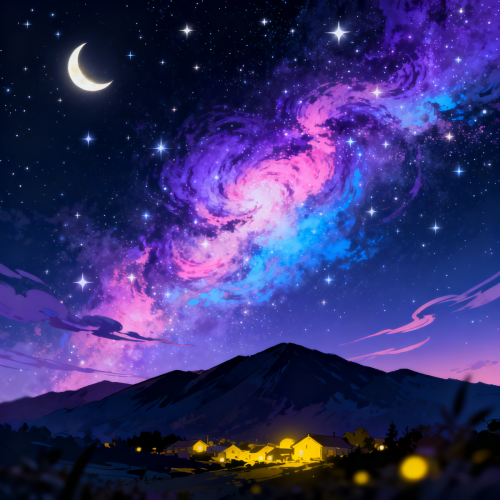 Anime Starry Night Sky Wallpaper