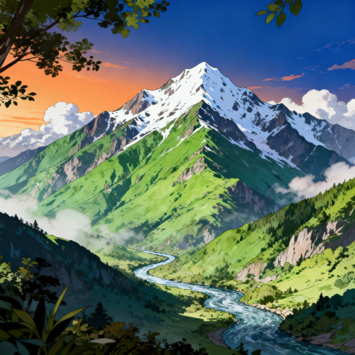 Anime Mountain View Wallpaper