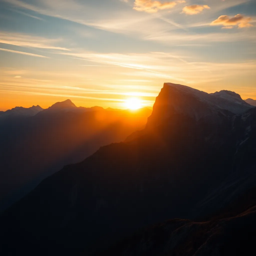 Majestic Mountain Sunset – Epic Nature 4K Wallpaper