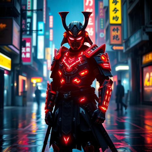 Cyberpunk Samurai – Futuristic Warrior Wallpaper