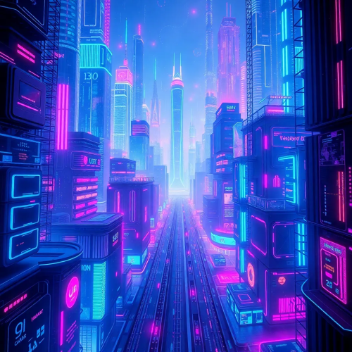 Futuristic AI City – Technology Inspired Wallpaper