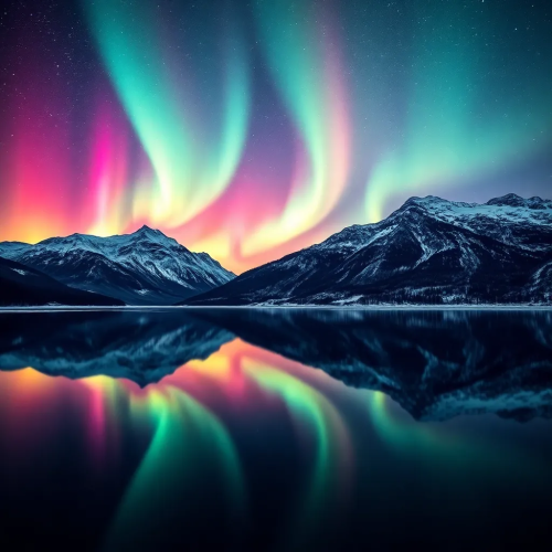 Northern Lights Lake – Aurora Borealis Wallpaper