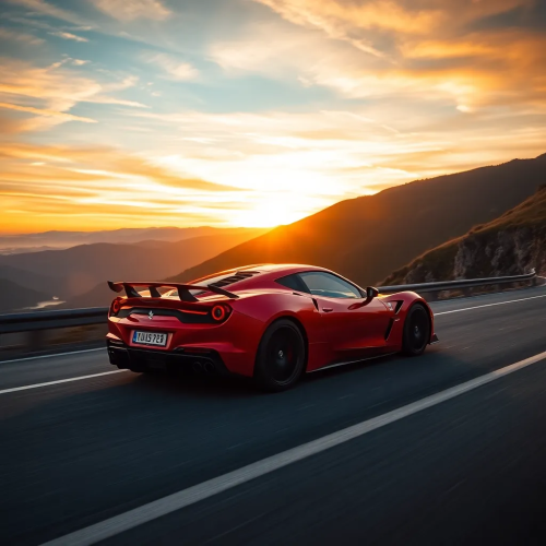 Neon City Sports Car Wallpaper – Luxury Car Night 4K Background