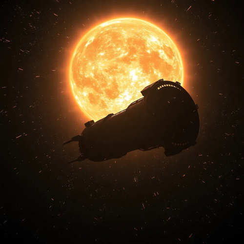 : Abandoned Space Station Near a Collapsing Star