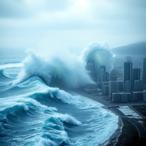 Frozen Moment of a Massive Tsunami